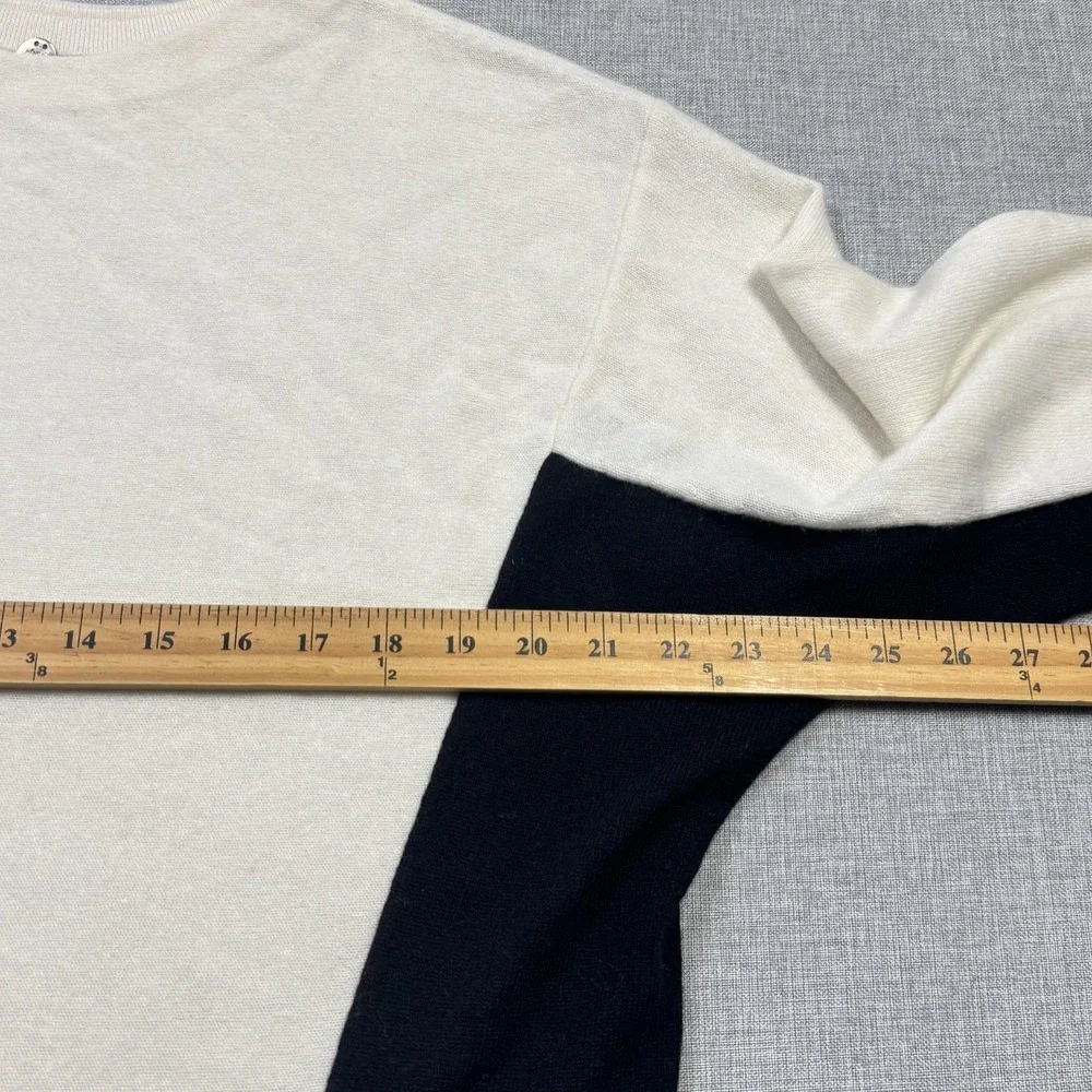 Margaret O'Leary Sweater Pullover Womens XS White 100% Cashmere Striped‎